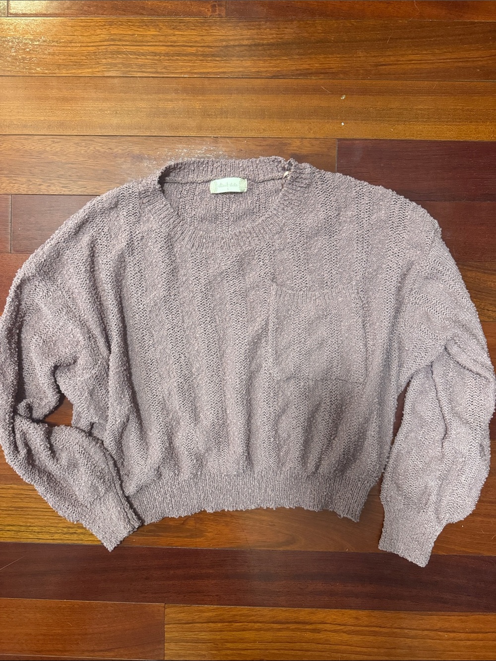 Altar'd State Textured Crewneck Sweater - Mauve
